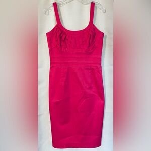 Vintage 2005 Calvin Klein Hot Pink Adjustable Strap Knee Length Dress - Size 6